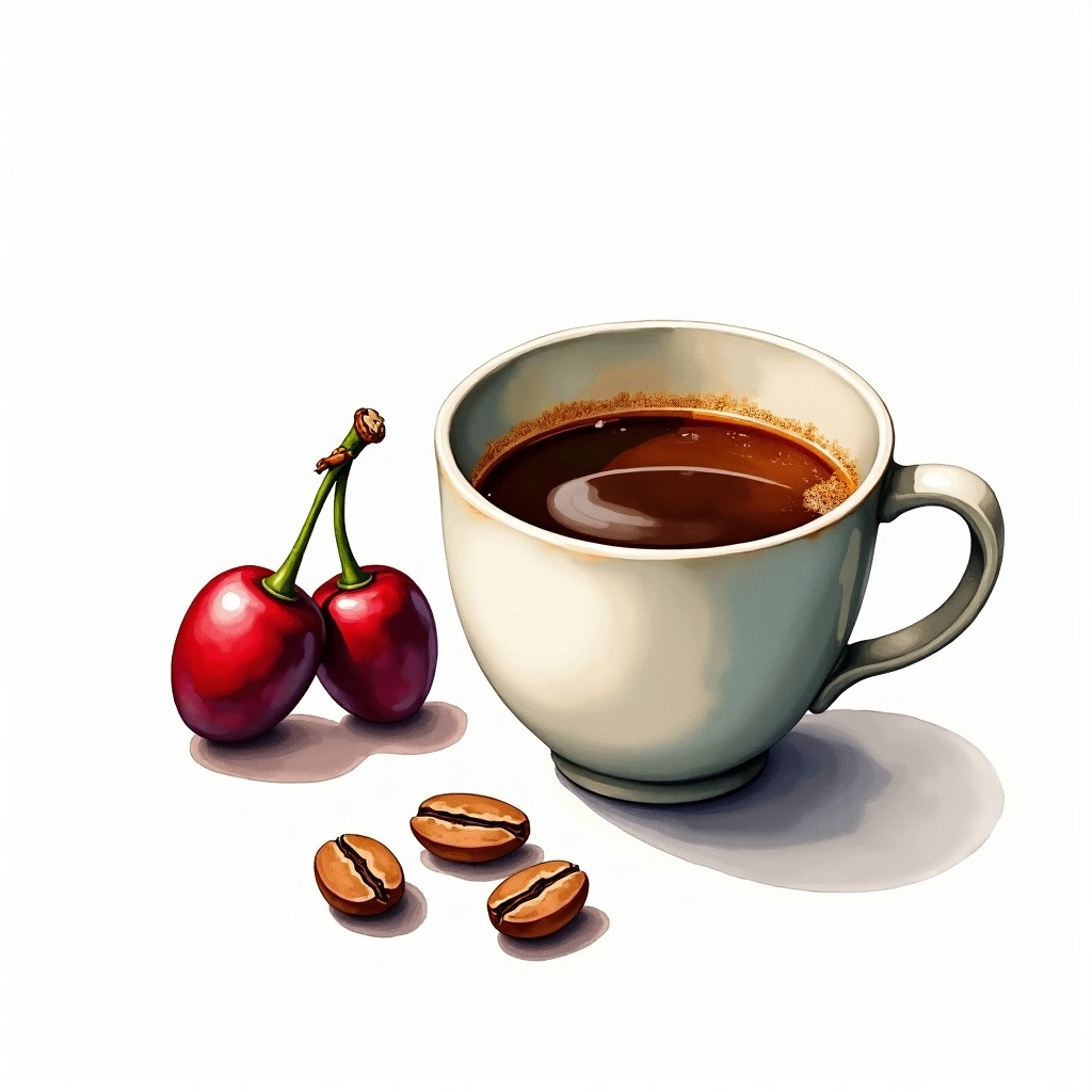 Arara Arabica variety — watercolor illustration