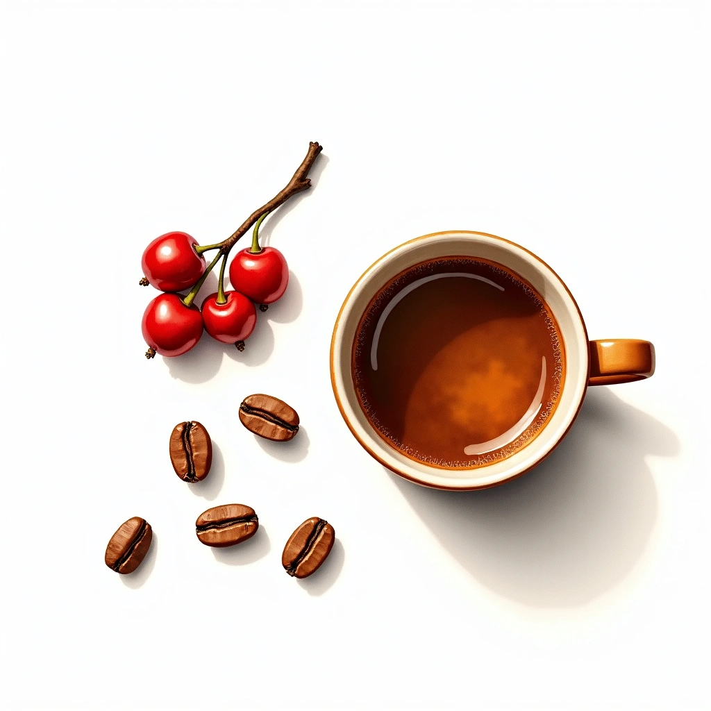 Arusha Arabica variety — watercolor illustration