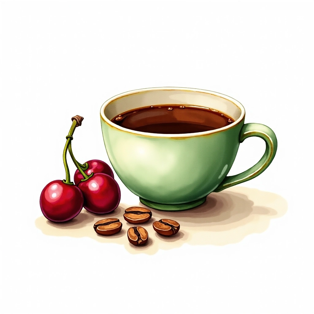 Catimor Arabica variety — watercolor illustration