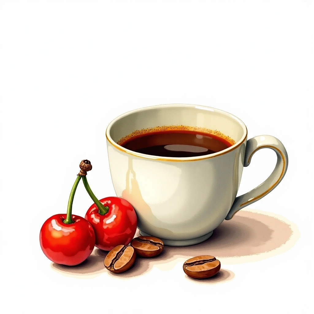 Dilla Alghe Arabica variety — watercolor illustration