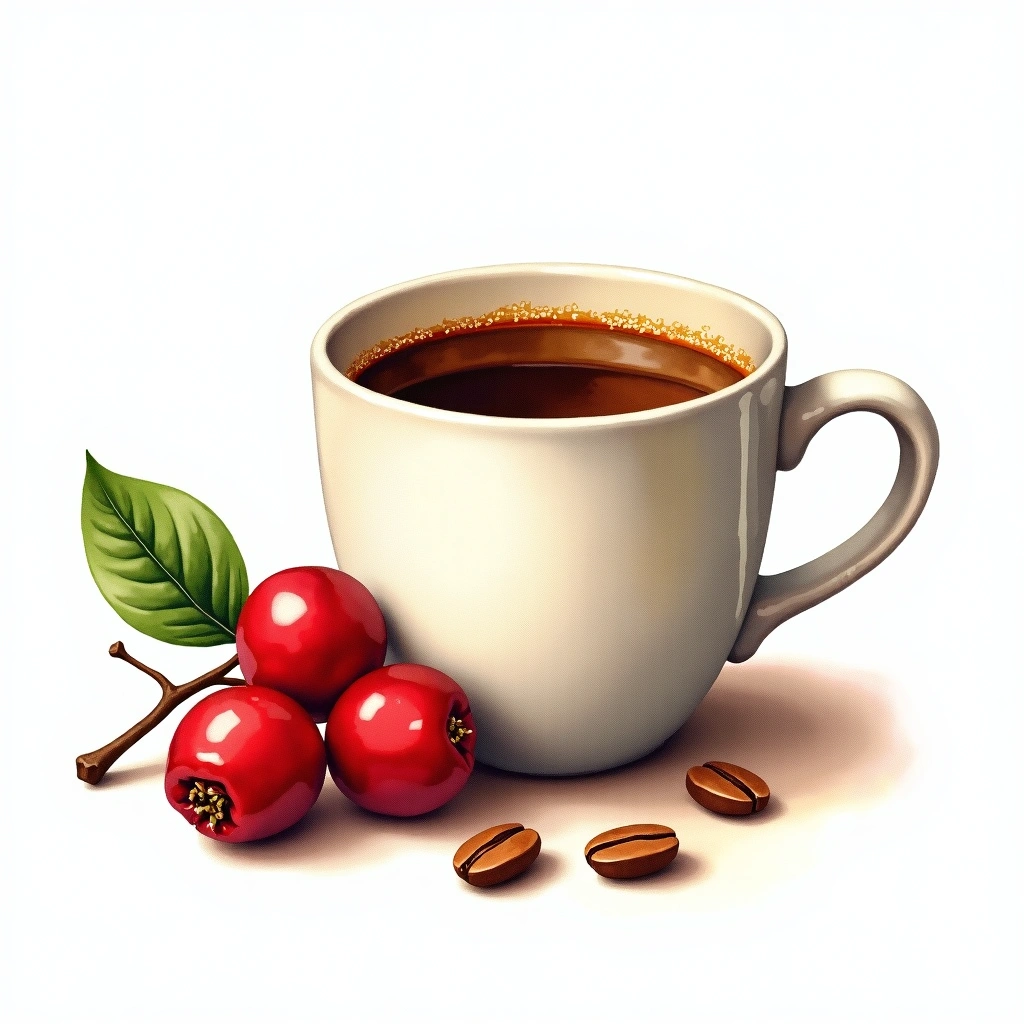 Excelsa Standard Excelsa variety — watercolor illustration