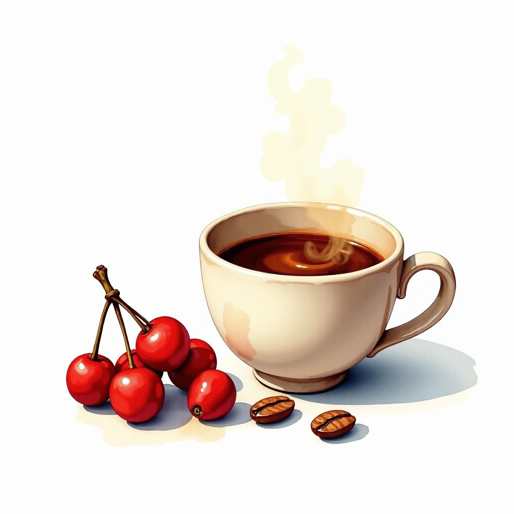 Java Arabica variety — watercolor illustration