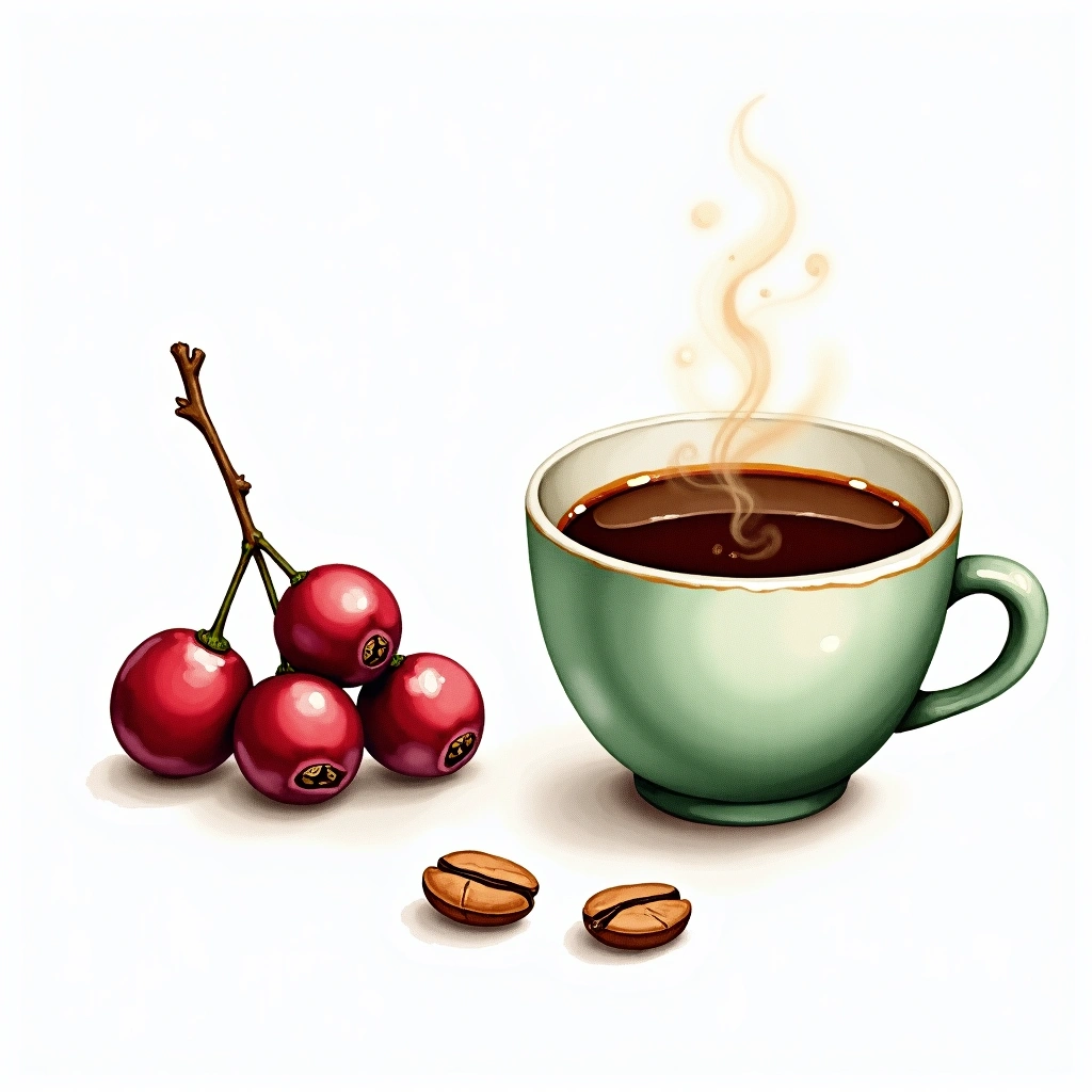 K7 Arabica variety — watercolor illustration