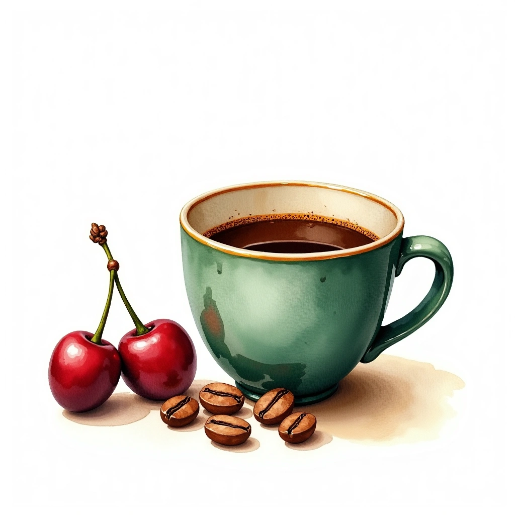 Kawisari Arabica variety — watercolor illustration