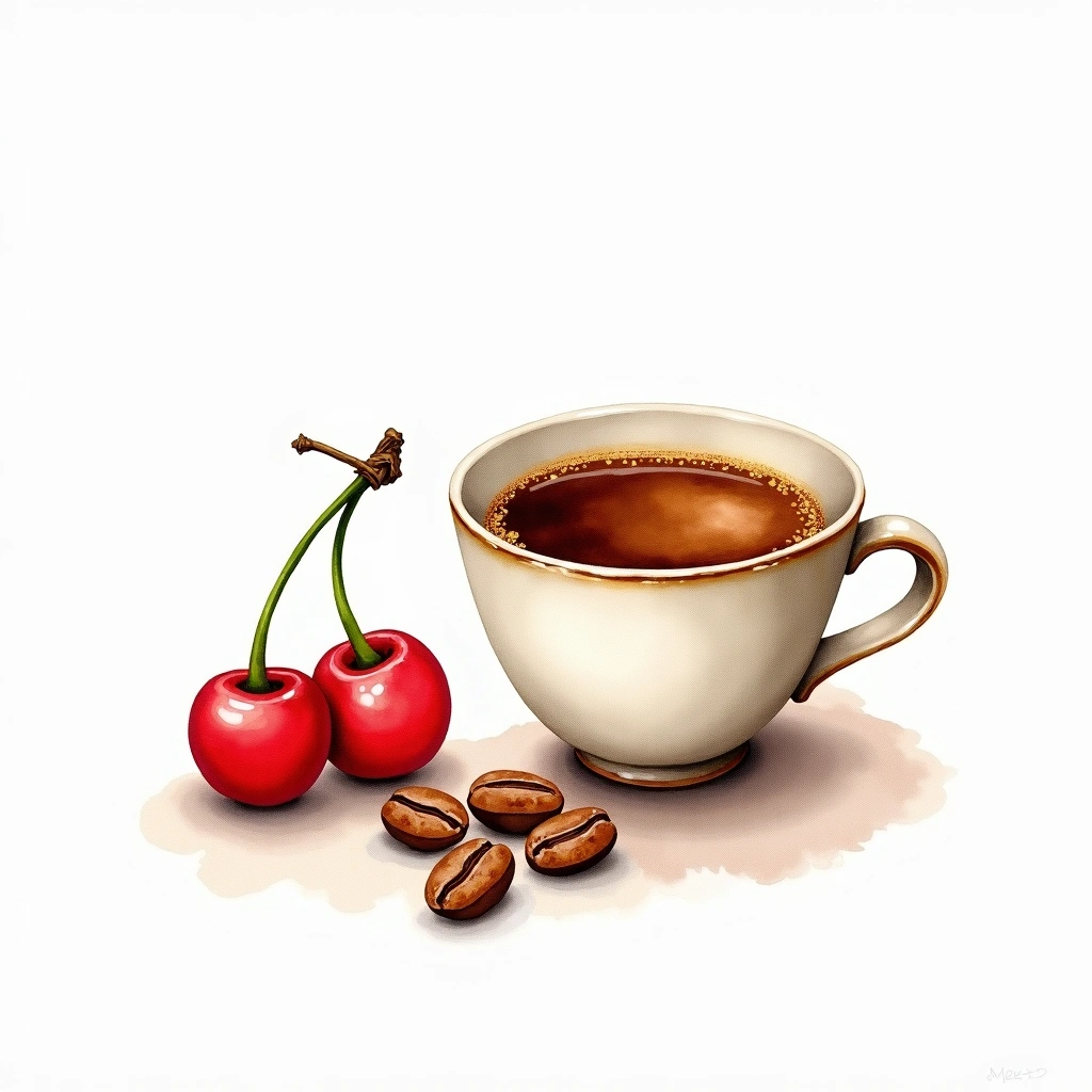 Kent Arabica variety — watercolor illustration