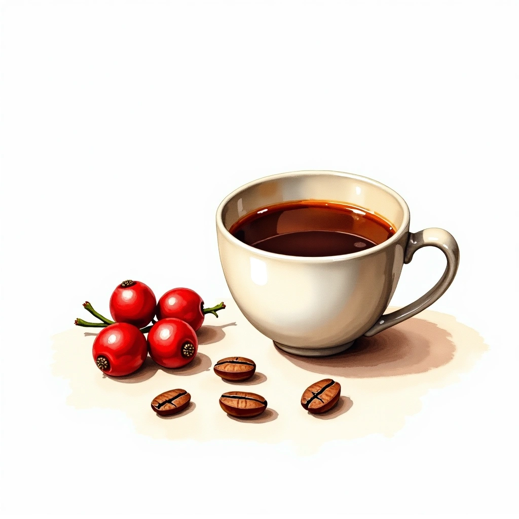 Maragogipe Arabica variety — watercolor illustration