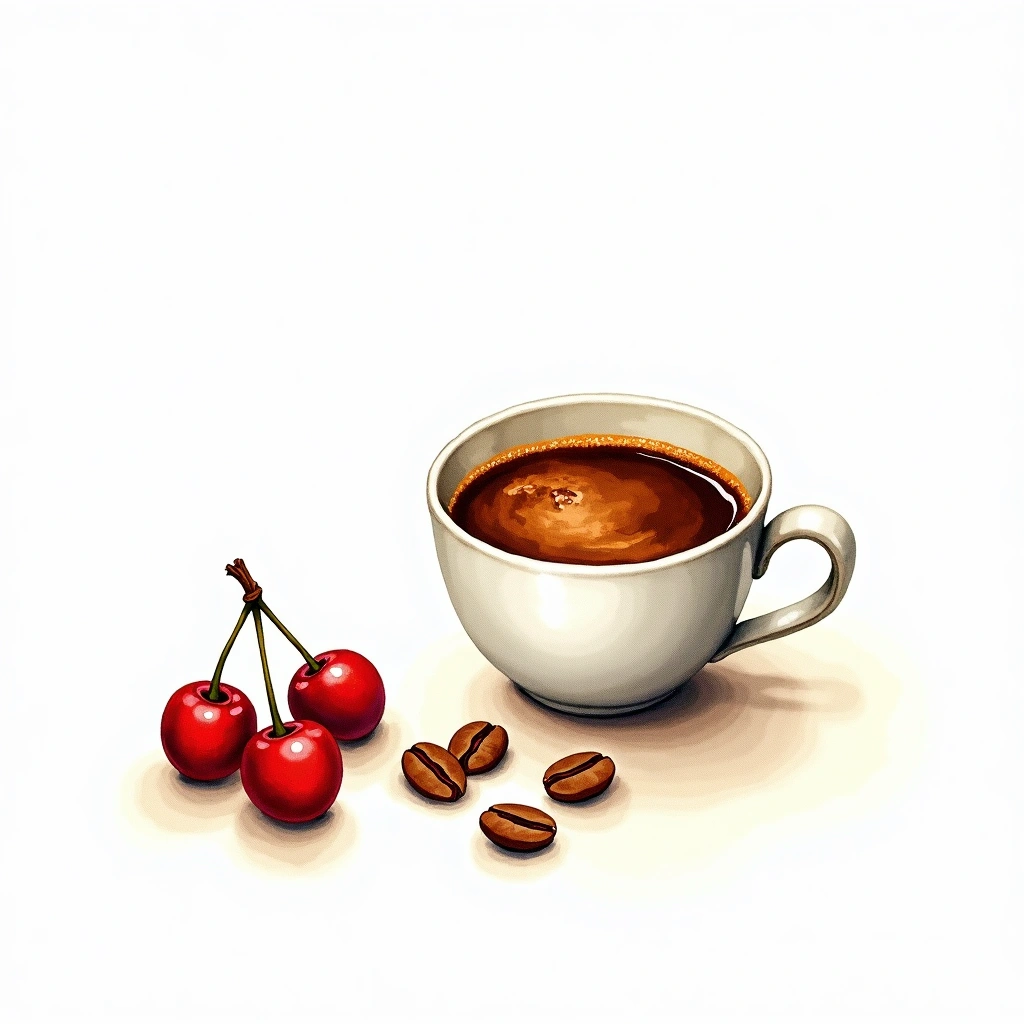 Mundo Novo Arabica variety — watercolor illustration