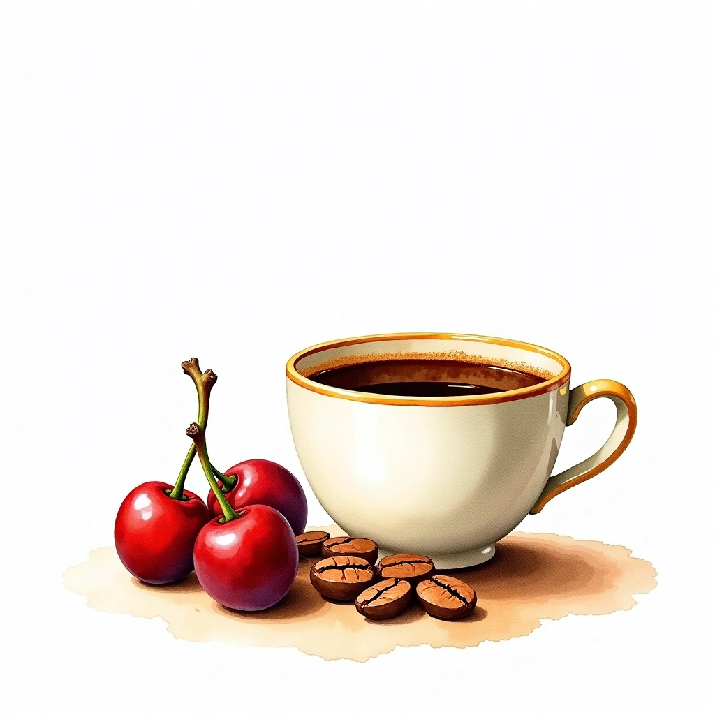 Pacamara Arabica variety — watercolor illustration