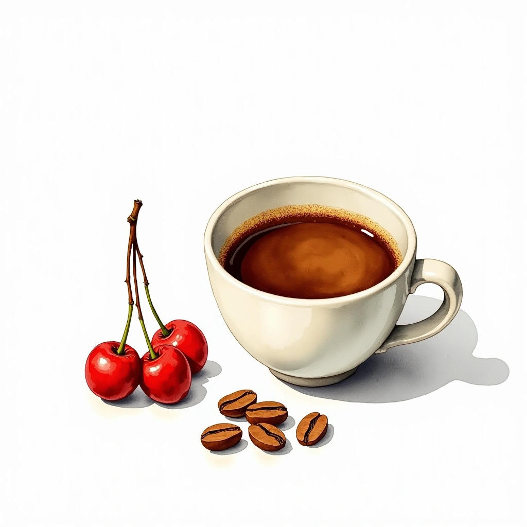 Pache Arabica variety — watercolor illustration