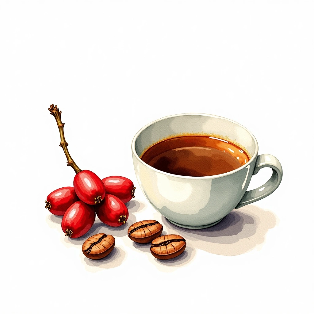 Robusta Standard Robusta variety — watercolor illustration