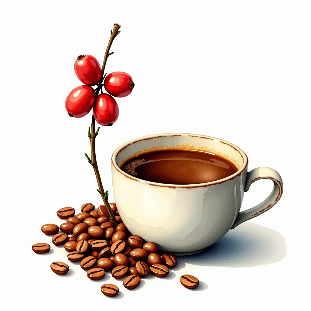 Rume Sudan Arabica variety — watercolor illustration