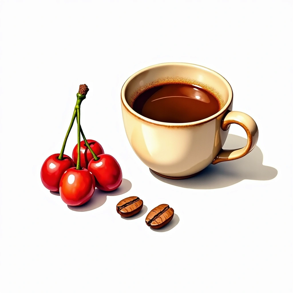 Sidamo Landrace Arabica variety — watercolor illustration