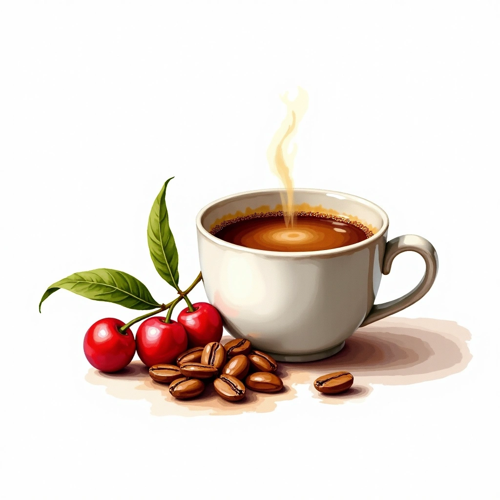 SL17 Arabica variety — watercolor illustration