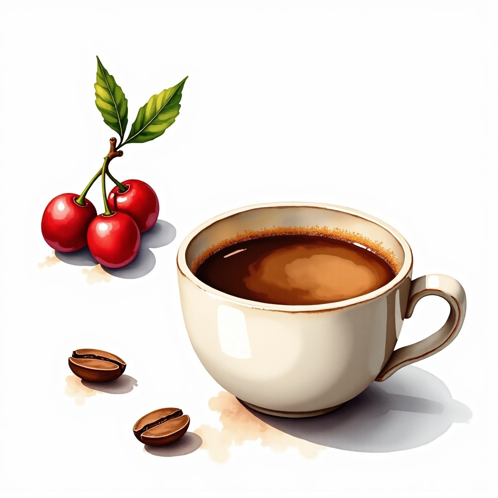 SL28 Arabica variety — watercolor illustration