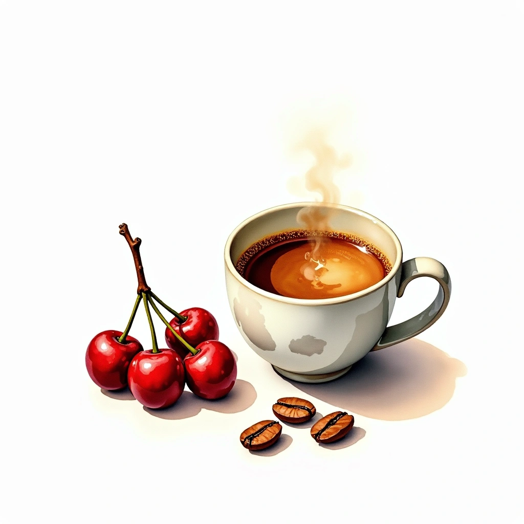 Tekisic Arabica variety — watercolor illustration