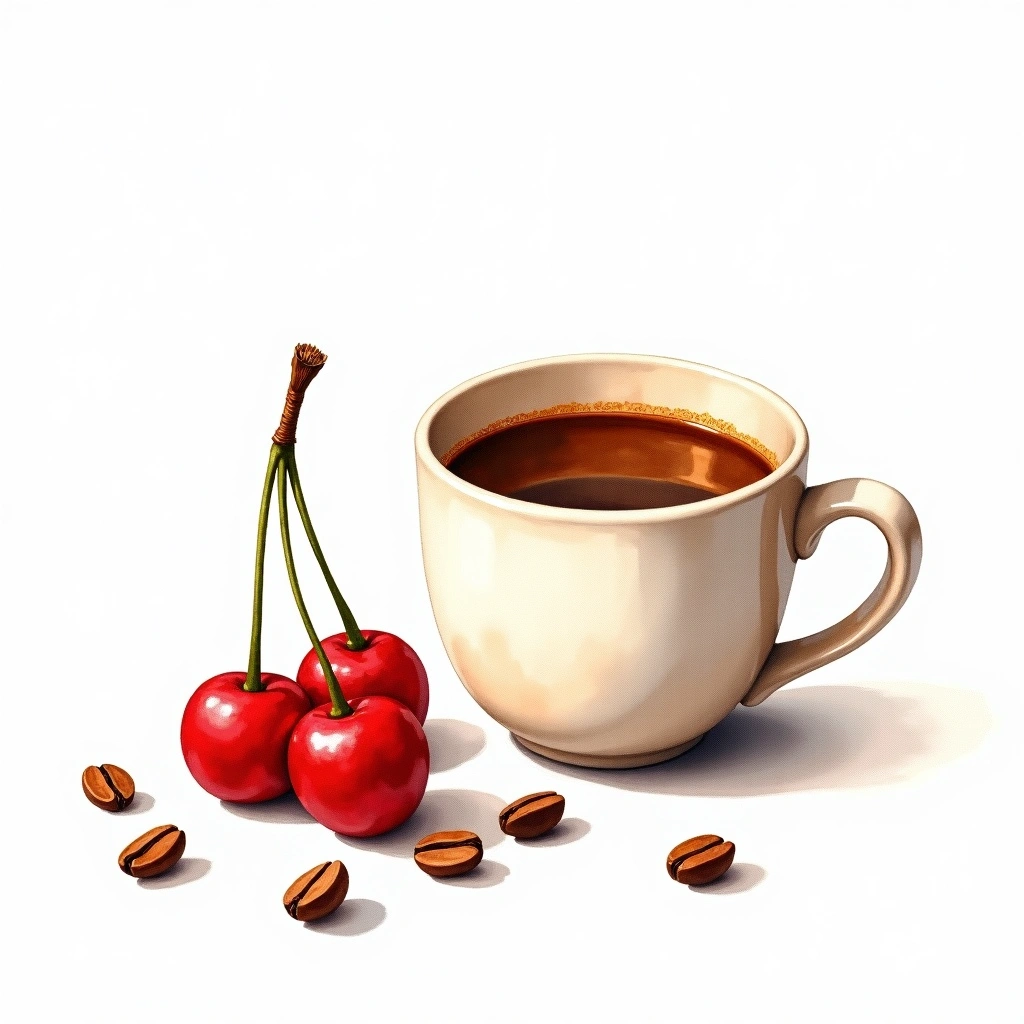 Venecia Arabica variety — watercolor illustration