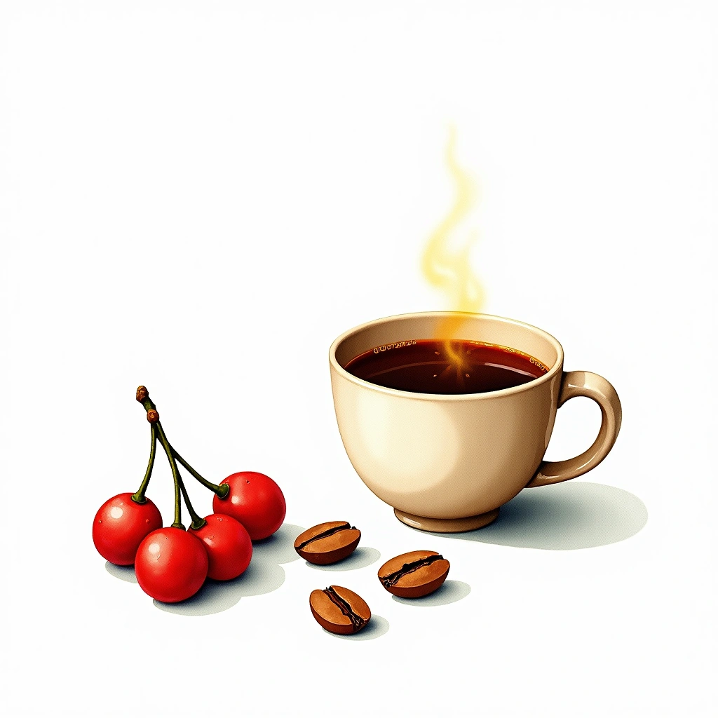 Wush Wush Arabica variety — watercolor illustration